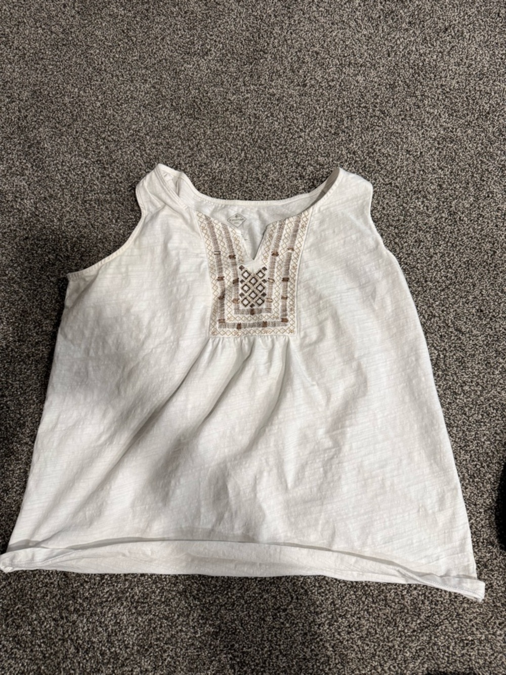 St. John's Bay White Embroidered Tank Top
